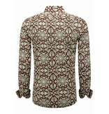 LF Herrskjortor Långärmade - Blus Herr Vuxna - Slim Fit - Bordeaux