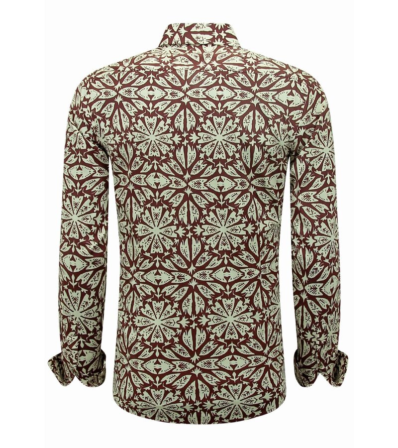 LF Herrskjortor Långärmade - Blus Herr Vuxna - Slim Fit - Bordeaux