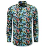 LF Herrblus med långa ärmar - Herrskjorta Slim Fit - Blå