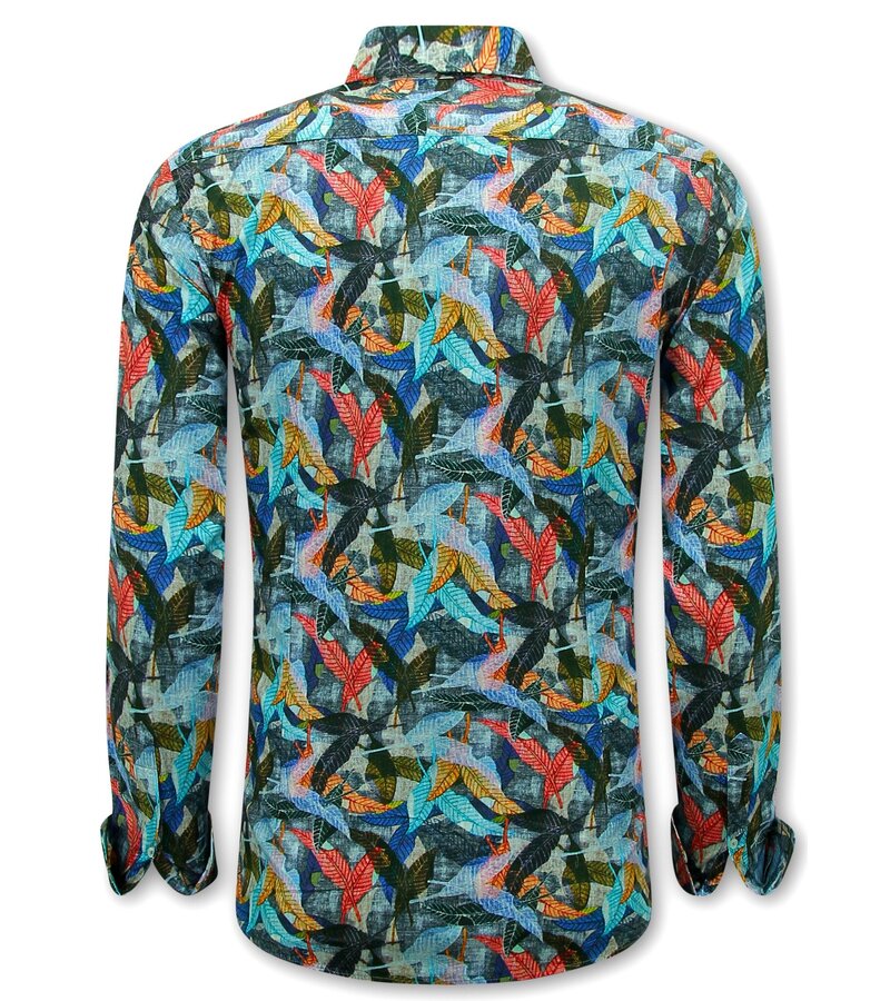 LF Herrblus med långa ärmar - Herrskjorta Slim Fit - Blå