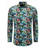 LF Herrblus med långa ärmar - Herrskjorta Slim Fit - Blå