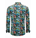 LF Herrblus med långa ärmar - Herrskjorta Slim Fit - Blå