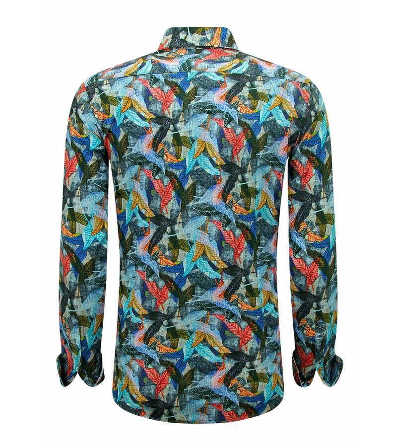 LF Herrblus med långa ärmar - Herrskjorta Slim Fit - Blå