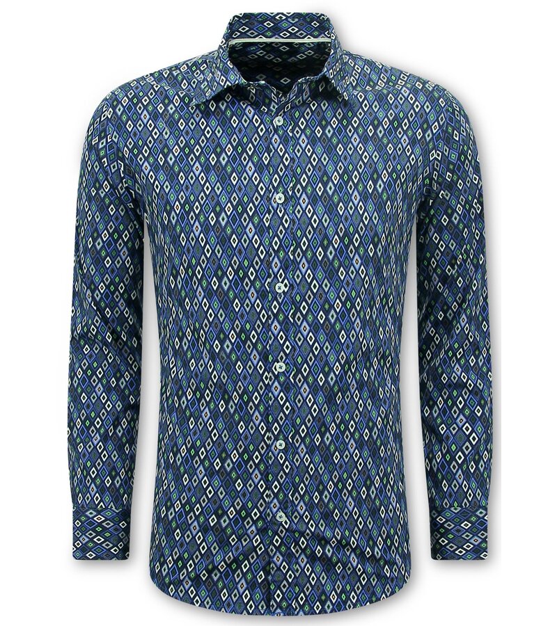 Bread & Buttons Blus Herr Vuxna - Herrskjorta Slim Fit - Blå