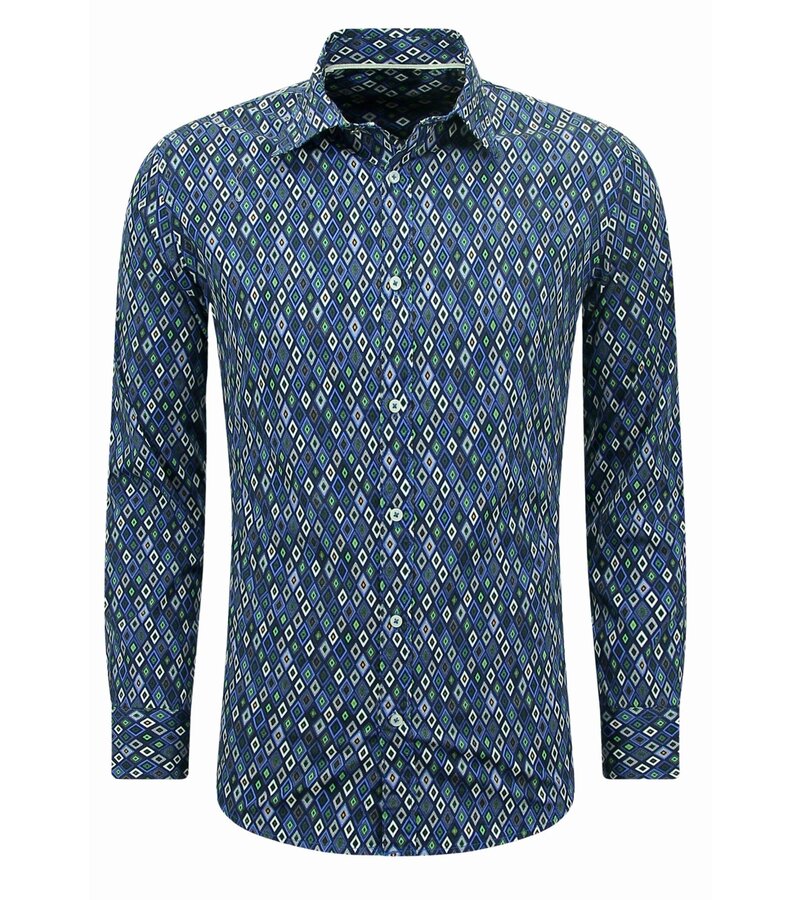 Bread & Buttons Blus Herr Vuxna - Herrskjorta Slim Fit - Blå