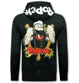 Top Star Luvtröja herr med huva - Popeye - Svart Top Star Luvtröja herr med huva - Popeye - Svart
