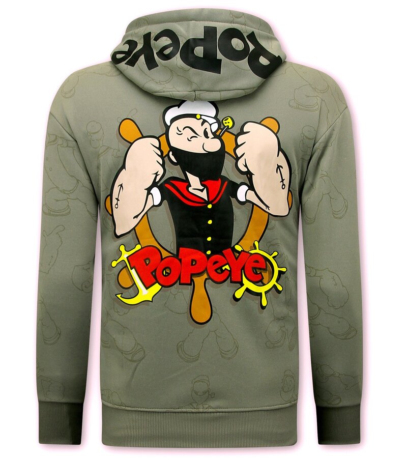 Top Star Hoodie Herr med huva - Popeye - Grå