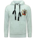 Top Star Hoodie Herr med huva - Popeye - Vit Top Star Hoodie Herr med huva - Popeye - Vit