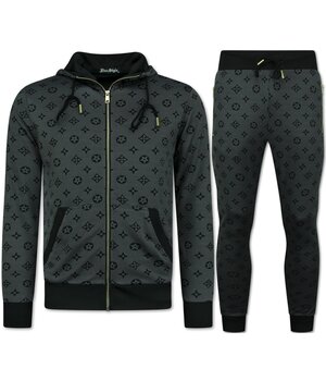 TopStar Herr träningsoverall - Herr joggingoverall - Herr hemmaoverall - Twinset - 5036 - Grå