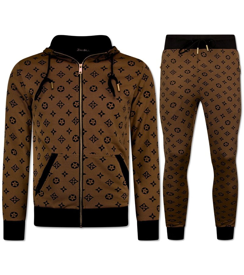 TopStar Twinset - Herrträningsoverall - Herrjoggingdräkt - Herrhemmadräkt - 5036 - Brun