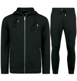 TopStar Sommarträningsoverall herr - joggingoverall herr vuxna - hemmaoverall herr - 5035 - Svart