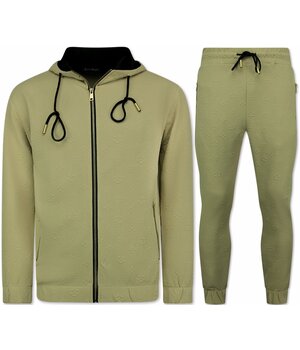 TopStar Tvådelad träningsoverall herr - joggingoverall herr vuxna - hemmaoverall herr - 5035 - Brun