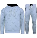 Top Star Joggingdräkt för vuxna - Träningsdräkt för män - Twinset Herr - 3955 - Vit