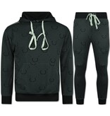 TopStar Herrträningsoverall - Hemmadräkt för män - Joggingdräkt för vuxna - Twinset - 3955 - Grå