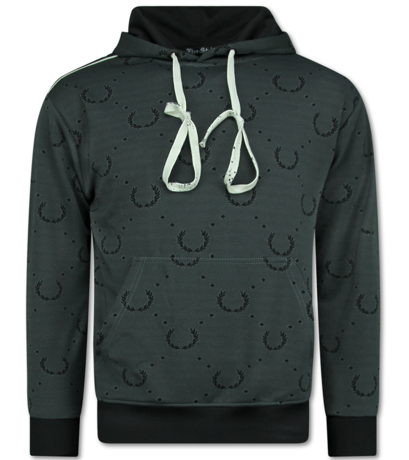 Top Star Herrträningsoverall - Hemmadräkt för män - Joggingdräkt för vuxna - Twinset - 3955 - Grå