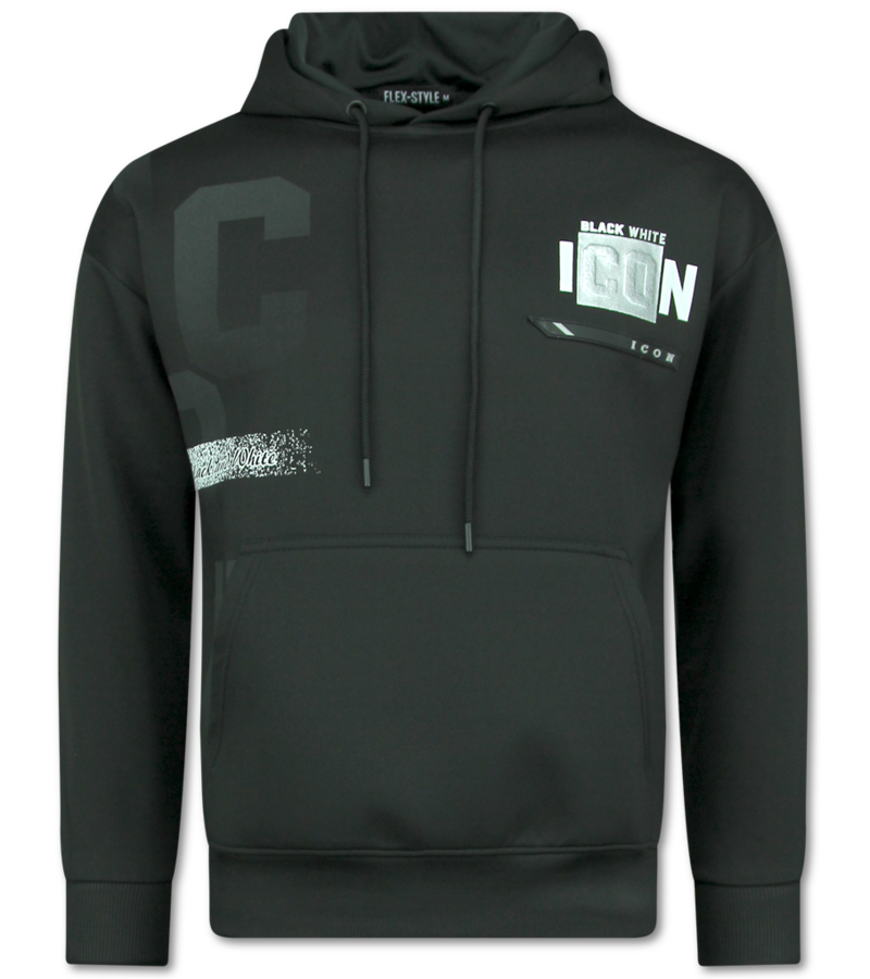 TopStar ICON Hoodie Silver Print - Joggingdräkt Herr Vuxna - Träningsdräkter Herr - 3789 - Svart
