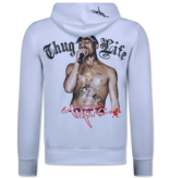 Top Star 2Pac Joggingdräkt Herr - Tupac Träningsdräkter Herr - Hemmadräkt Herr Vuxna - 3390 - Vit