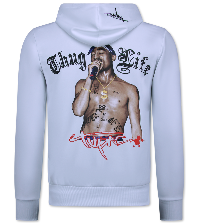 TopStar 2Pac Joggingdräkt Herr - Tupac Träningsdräkter Herr - Hemmadräkt Herr Vuxna - 3390 - Vit