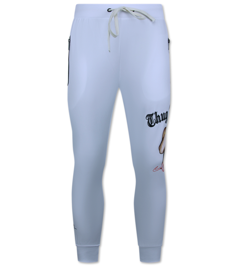 Top Star 2Pac Joggingdräkt Herr - Tupac Träningsdräkter Herr - Hemmadräkt Herr Vuxna - 3390 - Vit