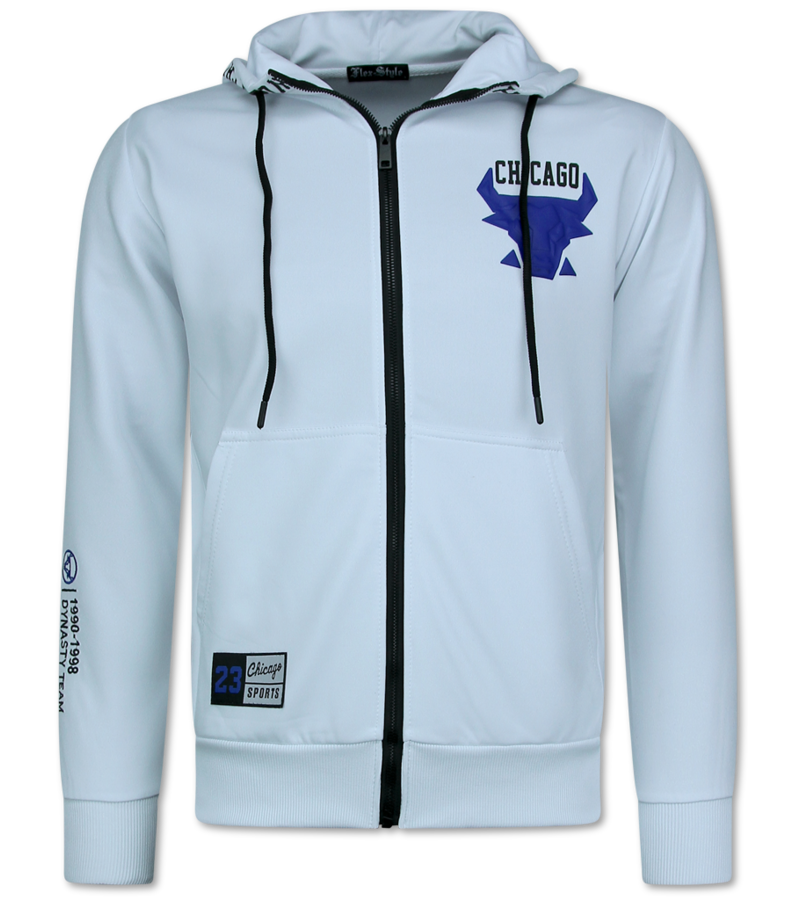 Top Star Chicago Träningsoveraller Herr - Bull Jogging Suit Herr - Hemmadräkt Herr Vuxna - 5231 - Vit