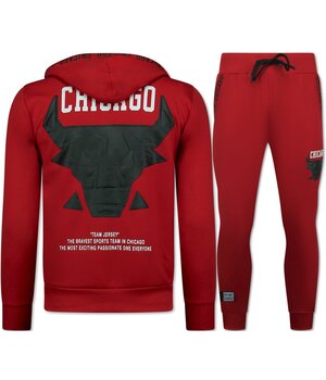 Top Star Chicago Bull Träningsoveraller Herr - Joggingdräkt Herr - Hemmadräkt Herr Vuxna - 5231 - Röd