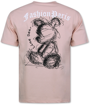 Top Star Herr-T-shirt med tryck - Stor T-shirt Herr - T-shirt Herr Rolig - Björn - 691 - Rosa