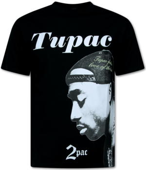 Top Star Tupac-tröja - Herr-T-shirt med tryck - Herr-T-shirt med tryck - Rolig tröja - 663 - Svart