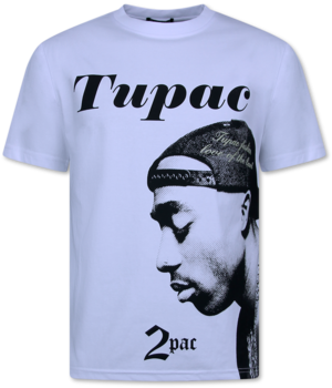 Top Star 2Pac - Herr T-shirt med tryck - Herr T-shirt med tryck - Rolig skjorta - 663 - Vit