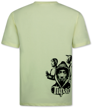 Top Star Tupac Shakur - Överdimensionerad T-shirt Herr - Herr T-shirt med Tryck - Herr T-shirt med Tryck - 672 - Gul