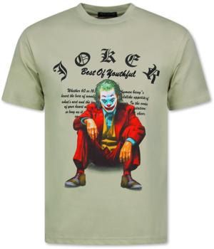 Top Star Roliga T-shirts för män - Oversize T-shirt för män - Joker - T-shirt för män med tryck - Rolig skjorta - 701 - Brun