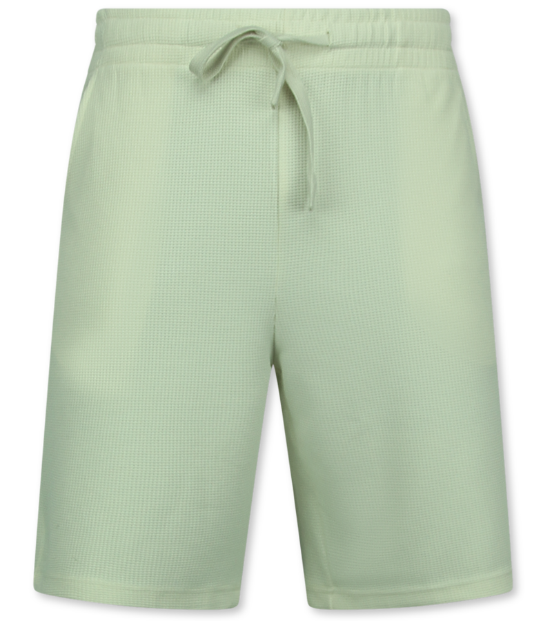 Enos Herr Sommarset - Ribbad Oversized - Tvådelad - Twinset - Set i set - 918 - Beige