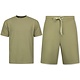 Herr Sommarset - Ribbad Oversized - Tvådelad - Twinset - Set i set - 918 - Brun
