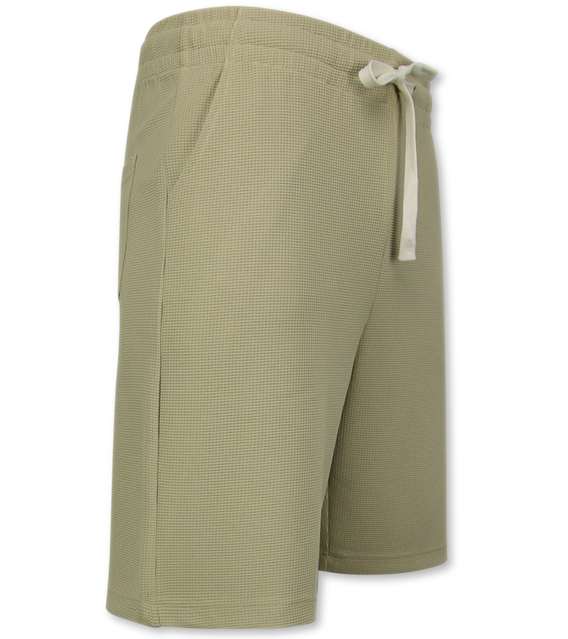 Enos Herr Sommarset - Ribbad Oversized - Tvådelad - Twinset - Set i set - 918 - Brun