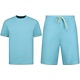 Herr Sommarset - Ribbad Oversized - Tvådelad - Twinset - Set i set - 918 - Turkos