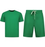 Enos Herr Sommarset - Ribbad Oversized - Tvådelat - Twinset - Set i set - 918 - Grön