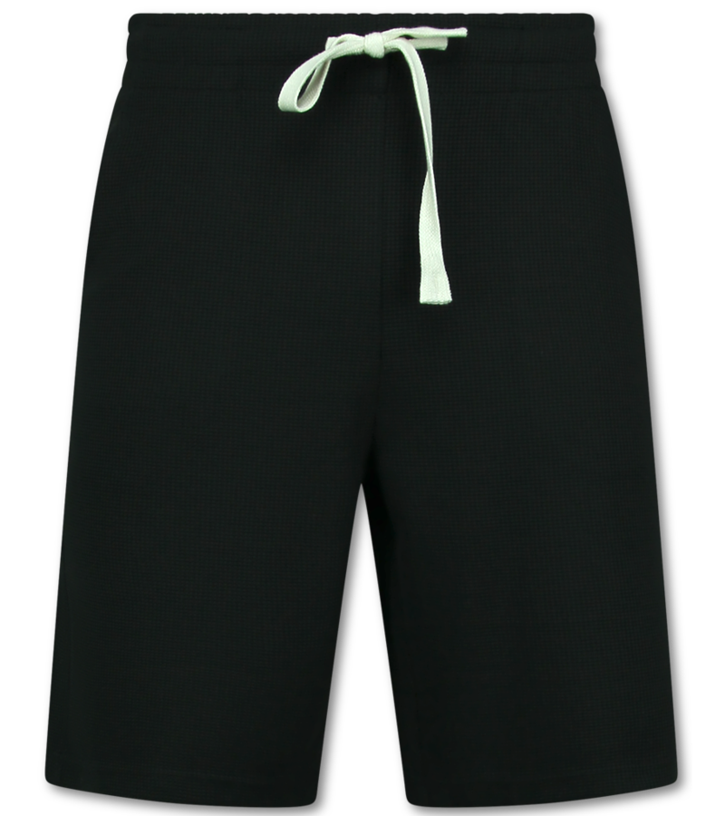 Enos Herr Sommarset - Ribbad Oversized - Tvådelad - Twinset - Set i set - 918 - Svart
