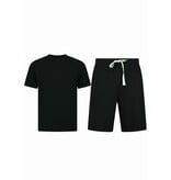 Enos Herr Sommarset - Ribbad Oversized - Tvådelad - Twinset - Set i set - 918 - Svart