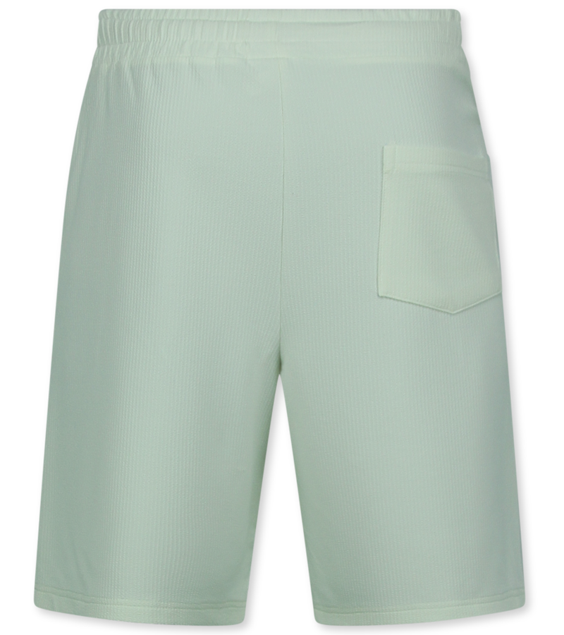 Enos Twinset - Ribbad överdimensionerad skjorta - Herr sommarset - Tvådelat - Set i set - 915 - Beige