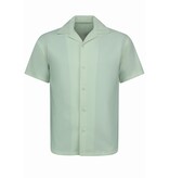 Enos Twinset - Ribbad överdimensionerad skjorta - Herr sommarset - Tvådelat - Set i set - 915 - Beige