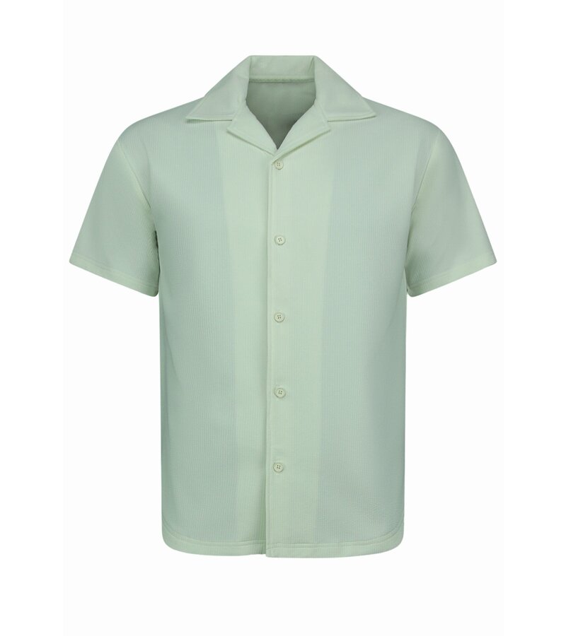 Enos Twinset - Ribbad överdimensionerad skjorta - Herr sommarset - Tvådelat - Set i set - 915 - Beige