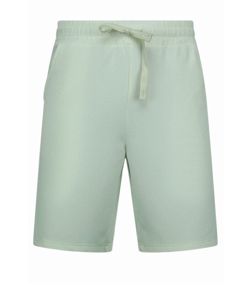 Enos Twinset - Ribbad överdimensionerad skjorta - Herr sommarset - Tvådelat - Set i set - 915 - Beige
