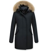 Gentile Bellini Vinterjackadam - Långa Vinterjacka Dam - Quiltad Jacka Dam - Kappa Lång Svart