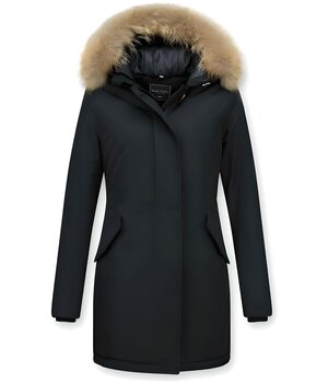 Gentile Bellini Vinterjackadam - Långa Vinterjacka Dam - Quiltad Jacka Dam - Kappa Lång Svart