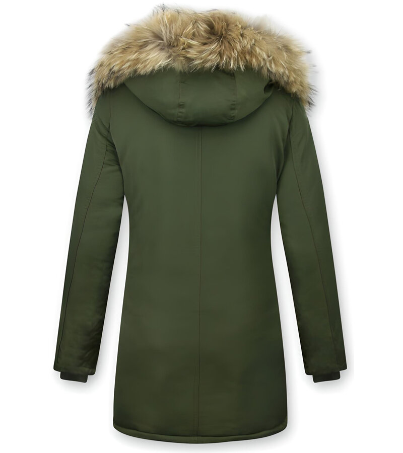 Gentile Bellini Vinterjacka Dam - Vinterjacka Dam Lång - Quiltad Jacka Dam -  Påls Jacka - 881 - Khaki