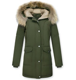 Gentile Bellini Vinterjacka Dam - Vinterjacka Dam Lång - Quiltad Jacka Dam -  Påls Jacka - 881 - Khaki