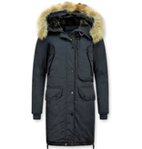 Gentile Bellini Vinterjacka Dam -  Långa Vinterjacka Dam - Quiltad Jacka Dam - DM8836B - Blå