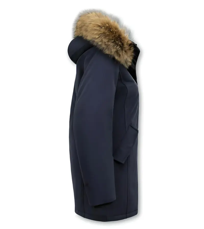 Matogla Vinterjackadam - Långa Vinterjacka Dam  - Quiltad Jacka Dam - Slim Fit - Blå