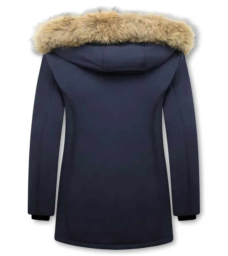 Matogla Vinterjackadam - Långa Vinterjacka Dam  - Quiltad Jacka Dam - Slim Fit - Blå