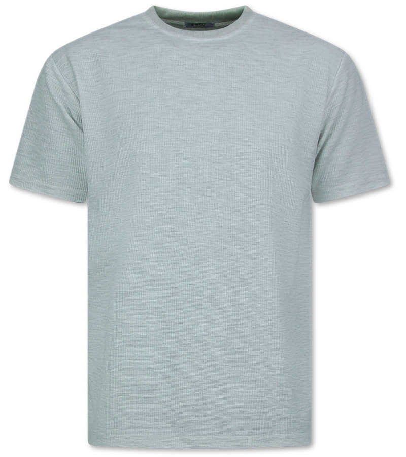 Enos Herr Sommarset - Ribbad Oversized - Tvådelat Set - Twinset - Kombinationsset - F-918 - Grå