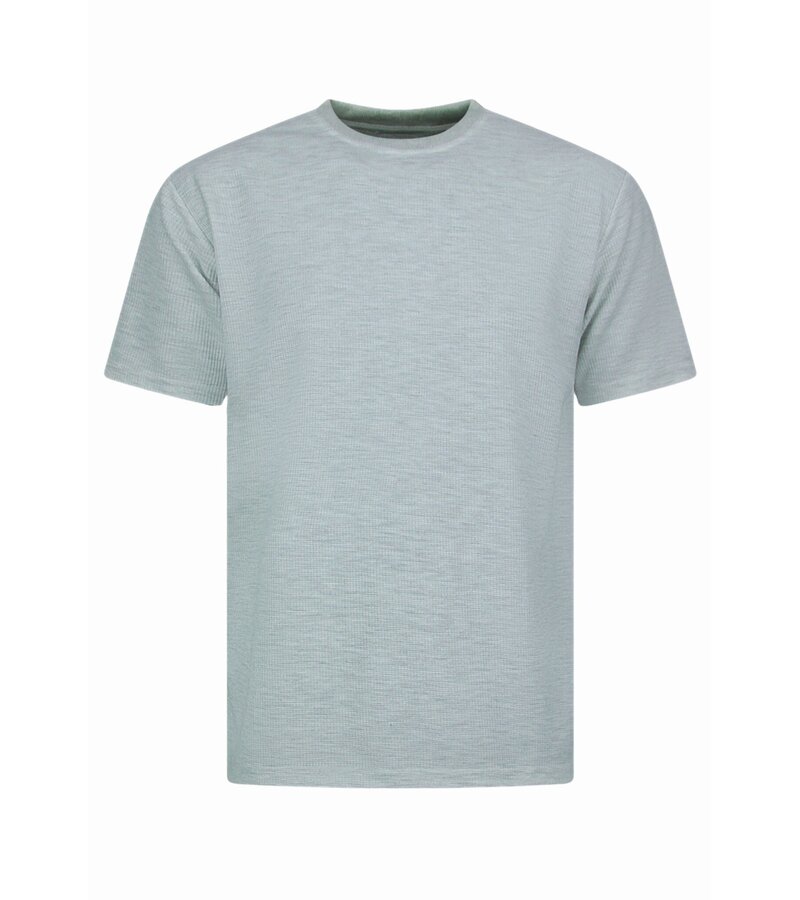 Enos Herr Sommarset - Ribbad Oversized - Tvådelat Set - Twinset - Kombinationsset - F-918 - Grå